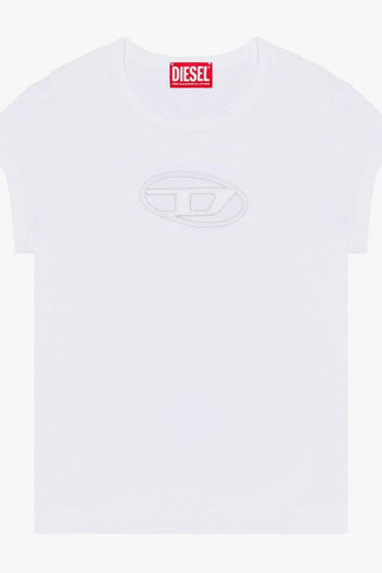 T-Shirt Bianco Donna Crop Logo Cut Out - 5
