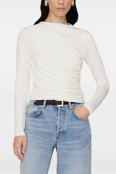 Top Bianco Donna Drappeggiato