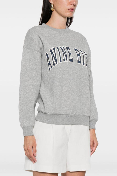 Felpa Grigio Donna Stampa Logo Girocollo