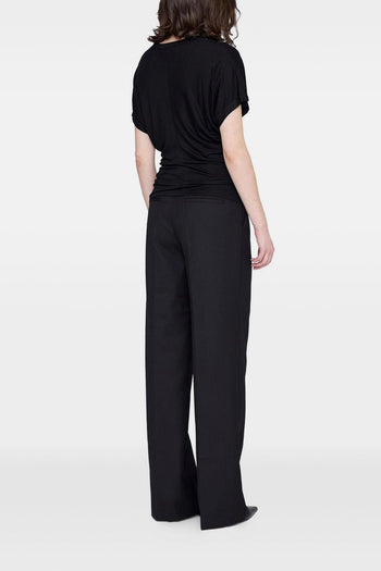 T-Shirt Drappeggiato Donna Nero - 3