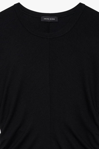 T-Shirt Drappeggiato Donna Nero - 4