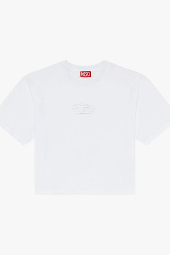 T-Shirt Bianco Donna Logo Cut Out Maniche Larghe - 4