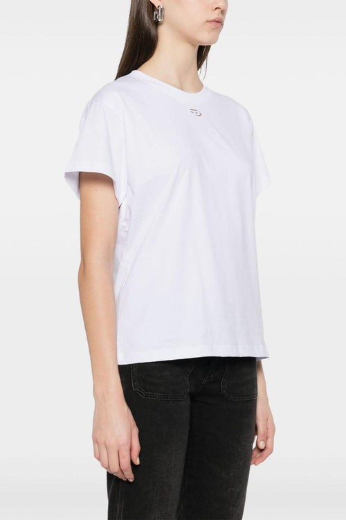 T-Shirt Bianco Donna Micro Logo Cut Out