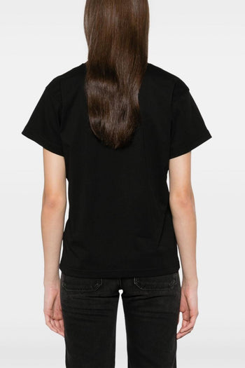 T-Shirt Nero Donna Micro Logo Cut Out - 3