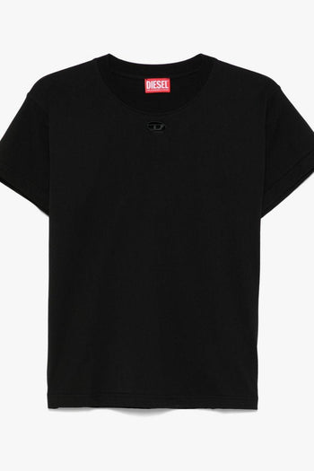 T-Shirt Nero Donna Micro Logo Cut Out - 5