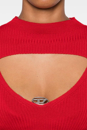 Maglia Rosso Donna Cut Out - 3