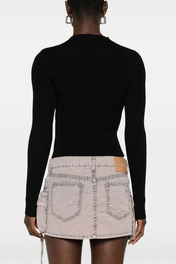 Maglia Nero Donna Cut Out - 5