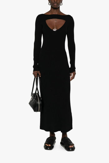 Abito Nero Donna Midi - 5