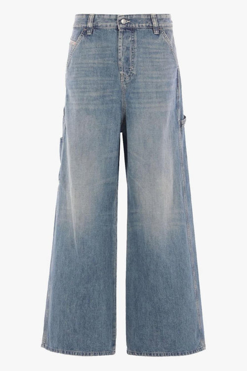 Jeans Blu Donna Gamba Ampia