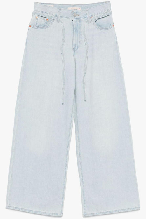 XL Straight Lino+ Denim Donna Jeans Blu Chiaro