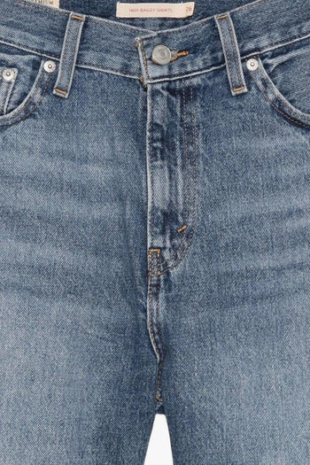Short Blu Donna Oversize a Vita Alta - 3