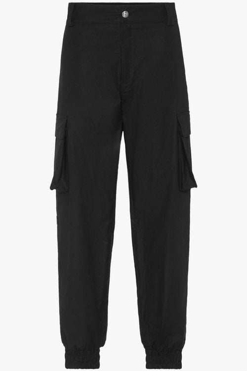 Pantalone Nero Uomo Cargo Crop