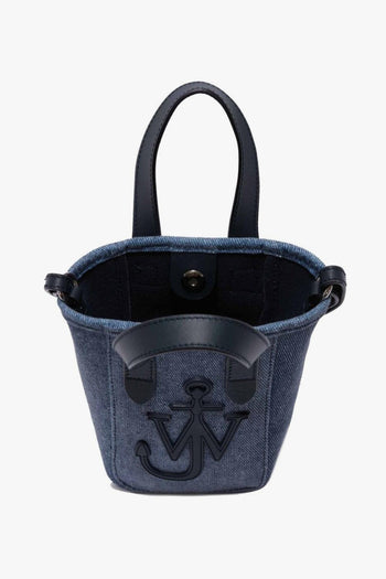 Borsa Blu Donna Mini Belt Tote Denim - 3