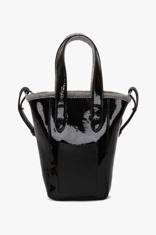 Borsa Nero Donna Mini Belt Tote Vernice - 2