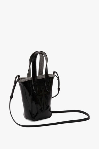 Borsa Nero Donna Mini Belt Tote Vernice - 6