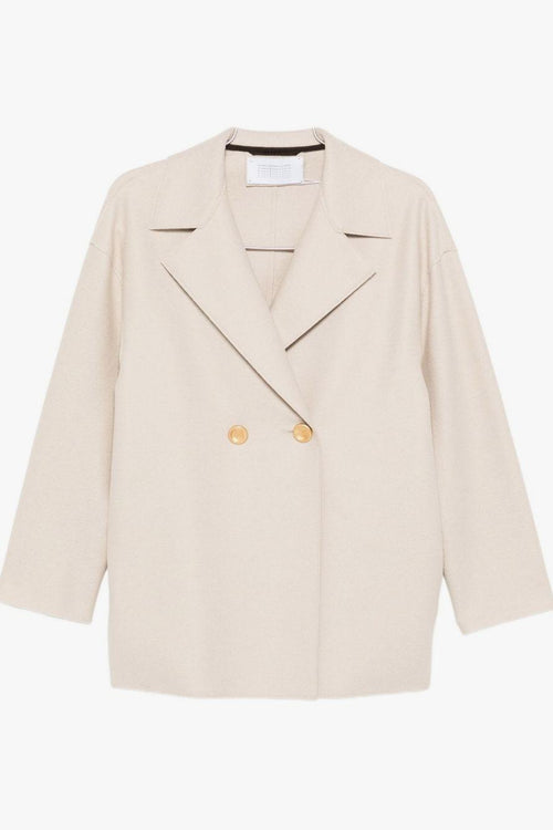 Cappotto Beige Donna Bottoni Dorati