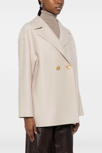 Cappotto Beige Donna Bottoni Dorati - 4