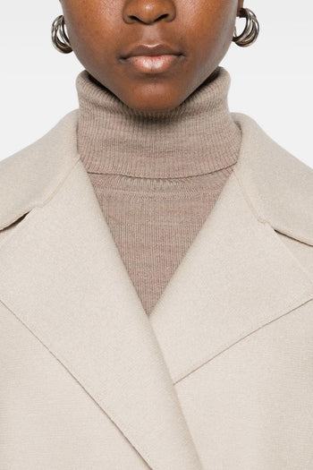 Cappotto Beige Donna Bottoni Dorati - 5