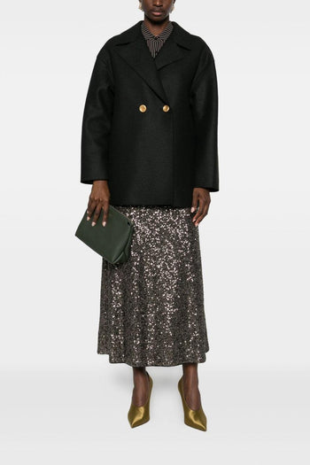 Cappotto Verde Donna Bottoni Dorati - 2