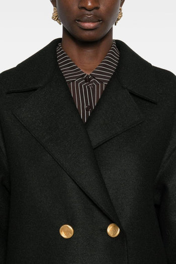 Cappotto Verde Donna Bottoni Dorati - 3