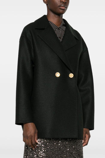 Cappotto Verde Donna Bottoni Dorati - 5