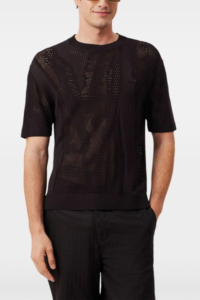 Maglia Traforata Uomo Marrone