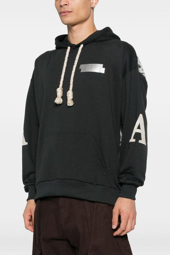 Uomo Felpa Grigio Palma sul Retro - 3