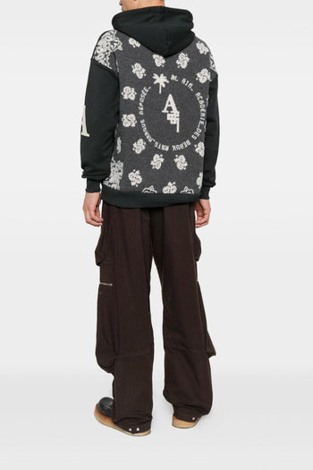 Uomo Felpa Grigio Palma sul Retro - 2