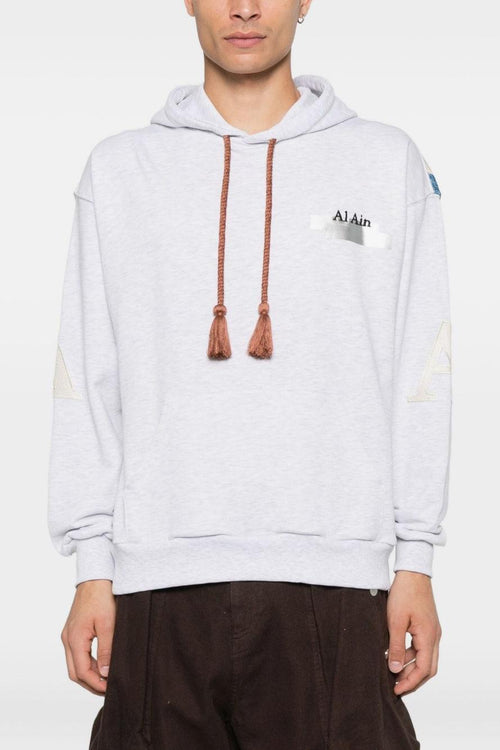 Uomo Felpa Grigio Motivo a Righe