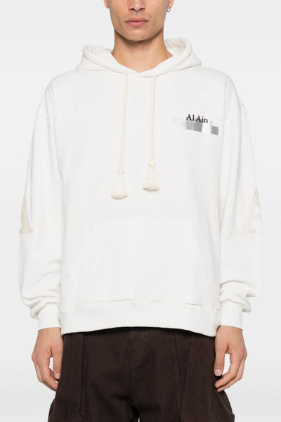 Uomo Felpa Crema Stampa Grafica