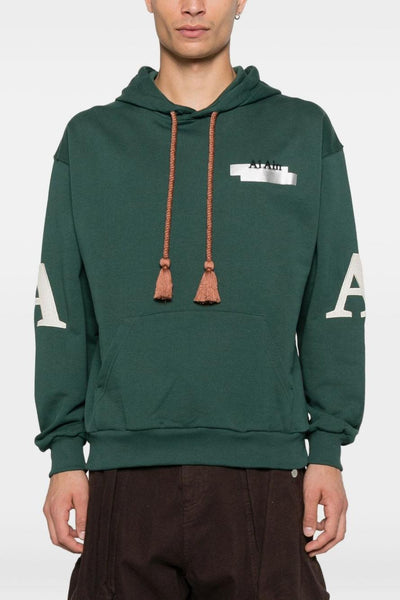 Uomo Felpa Verde Retro a Quadri