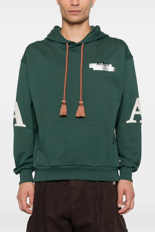 Uomo Felpa Verde Retro a Quadri