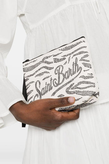 Saint Barth Pochette Aline Strass Donna Bianco - 2