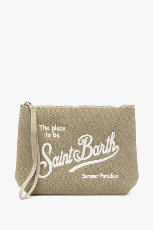 Saint Barth Pochette Aline Canvas Uomo Verde