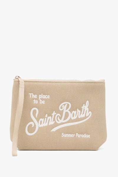 Saint Barth Pochette Aline Canvas Uomo Beige