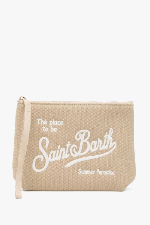 Saint Barth Pochette Aline Canvas Uomo Beige