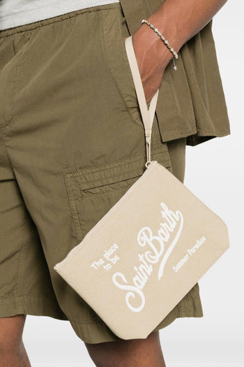 Saint Barth Pochette Aline Canvas Uomo Beige - 2