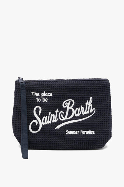 Saint Barth Pochette Aline Waffle Unisex Blu