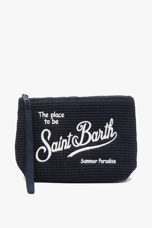 Saint Barth Pochette Aline Waffle Unisex Blu