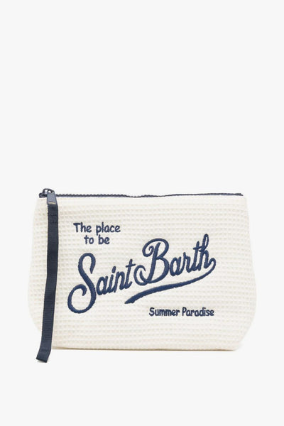 Saint Barth Pochette Aline Waffle Unisex Bianco