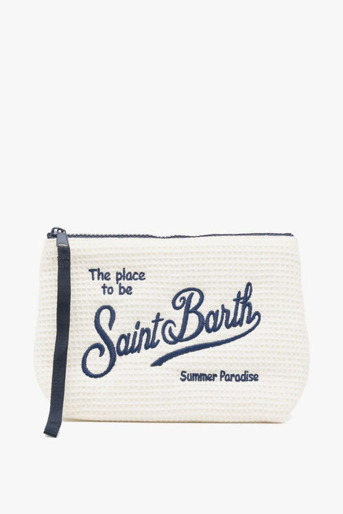 Saint Barth Pochette Aline Waffle Unisex Bianco