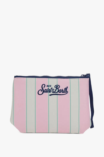 Saint Barth Pochette Aline Righe Unisex Rosa-Verde - 2