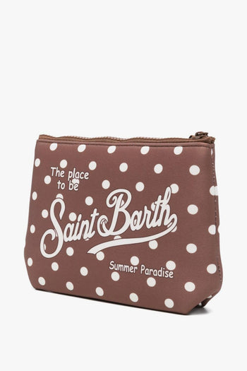 Saint Barth Pochette Aline Pois Unisex Marrone-Bianco - 2