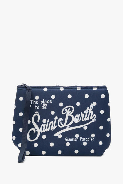 Saint Barth Pochette Aline Pois Unisex Blu-Bianco