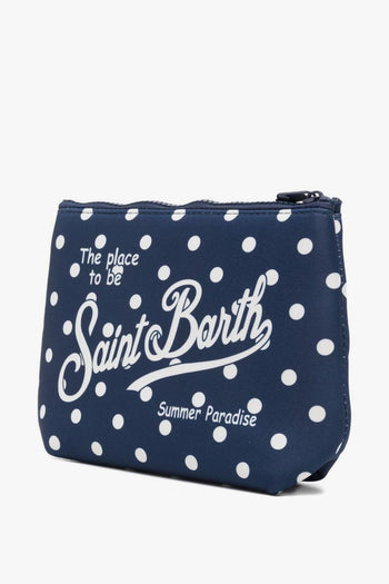 Saint Barth Pochette Aline Pois Unisex Blu-Bianco - 3