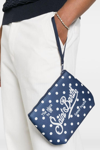 Saint Barth Pochette Aline Pois Unisex Blu-Bianco - 5