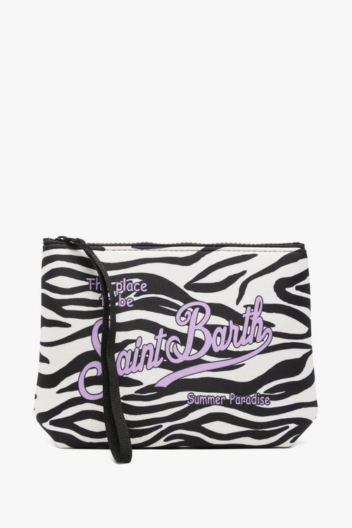 Saint Barth Pochette Aline Zebrata Unisex Bianco-Nero