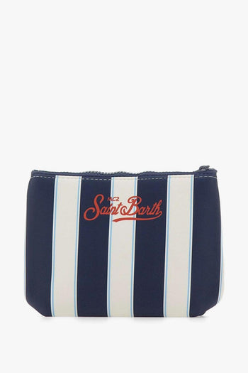 Saint Barth Pochette Aline Righe Unisex Blu-Bianco - 3