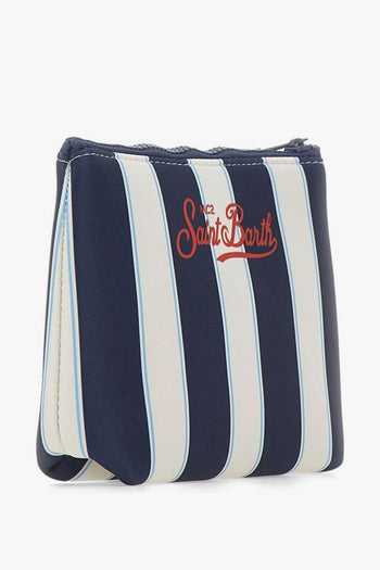 Saint Barth Pochette Aline Righe Unisex Blu-Bianco - 4