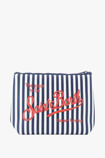 Saint Barth Pochette Aline Righe Unisex Bianco-Blu - 2